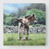 HORSES VIERKANTE KLOK (Voorkant)