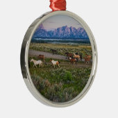 Horses Walk Metalen Ornament (Rechts)