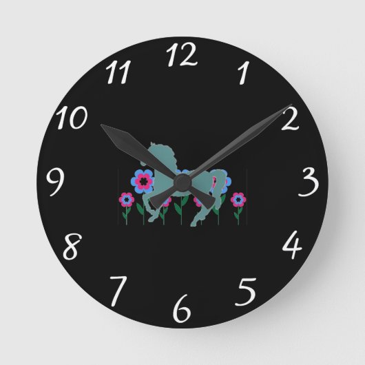 Horses Wall Clock Ronde Klok (Voorkant)