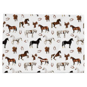 Horses Watercolor Horseshoe Horse Saddles Groot Cadeauzakje (Achterkant)