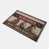 Horses Welcome Doormat | Remember Wipe Your Hooves Deurmat (Schuin)