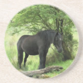 HORSES ZANDSTEEN ONDERZETTER (Voorkant)