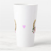 Horseschoen met Bloemen & Hart Latte Mok (Voorkant)