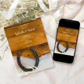 Horseshoe and Pearls Landelijk Post Bruiloft Brunc Kaart