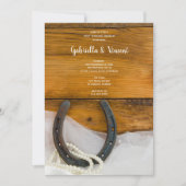 Horseshoe and Pearls Landelijke bruiloft brunch Kaart (Voorkant)