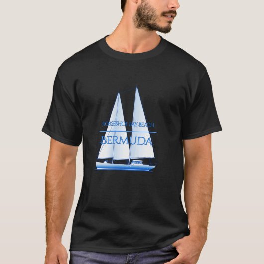 Horseshoe Bay Beach Bermuda Zeilboot Nautisch T-shirt (Voorkant)