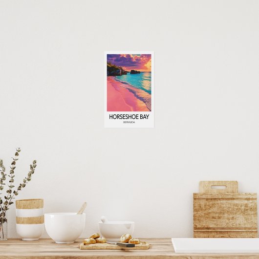 Horseshoe Bay Bermuda Travel Poster (Keuken)