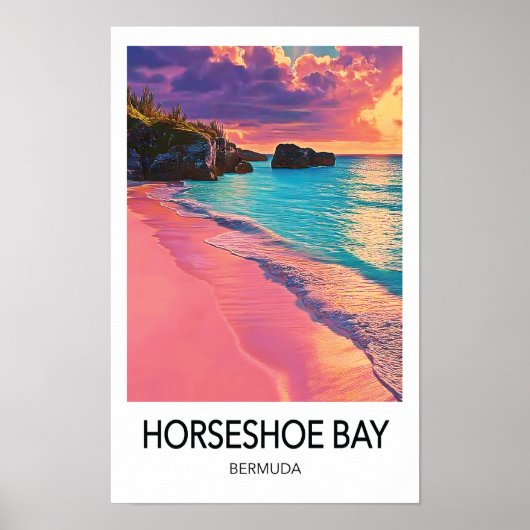 Horseshoe Bay Bermuda Travel Poster (Voorkant)