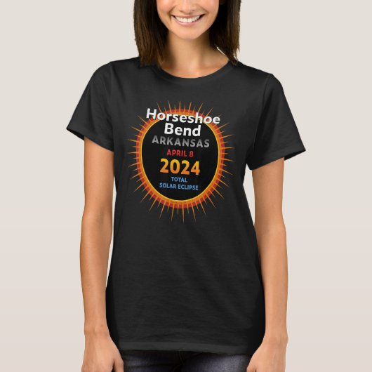 Horseshoe Bend Arkansas AR Total Solar Eclipse 202 T-shirt (Voorkant)