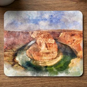 Horseshoe Bend Waterverf Grand Canyon Landschap Muismat
