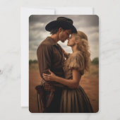 Horseshoe Cactus Western Country Boho Bruiloft Kaart (Achterkant)