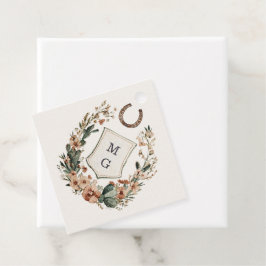 Horseshoe Cactus Western Country Crest Trouw Bedankjes Labels