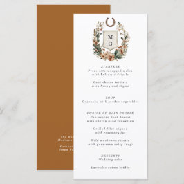 Horseshoe Cactus Western Country Crest Trouwkaart Menu