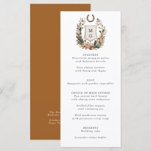 Horseshoe Cactus Western Country Crest Trouwkaart  Menu
