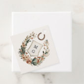 Horseshoe Cactus Western Country Crest Wedding  Bedankjes Labels (In situ)