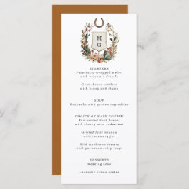 Horseshoe Cactus Western Country Crest Wedding  Menu