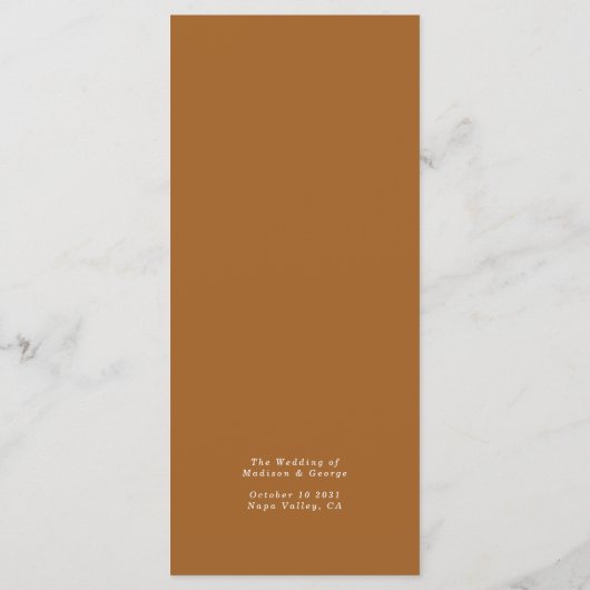 Horseshoe Cactus Western Country Crest Wedding  Menu (Achterkant)