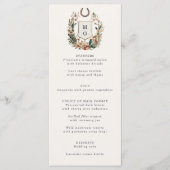 Horseshoe Cactus Western Country Crest Wedding  Menu (Voorkant)