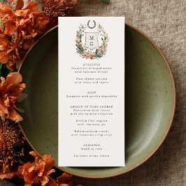 Horseshoe Cactus Western Country Crest Wedding  Menu