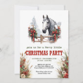 Horseshoe charm Christmas party editable invites Kaart (Voorkant)