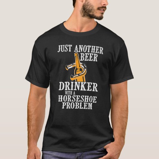 Horseshoe Cool Bier Drinker Schoen Pitching Sport T-shirt (Voorkant)
