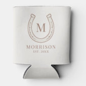 Horseshoe Country Western Monogram Bruiloft Blikjeskoeler (Voorkant)