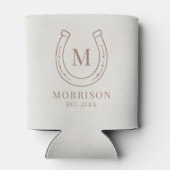 Horseshoe Country Western Monogram Bruiloft Blikjeskoeler (Achterkant)