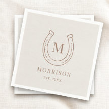Horseshoe Country Western Monogram Trouwservies