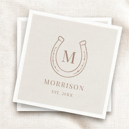Horseshoe Country Western Monogram Trouwservies Servet