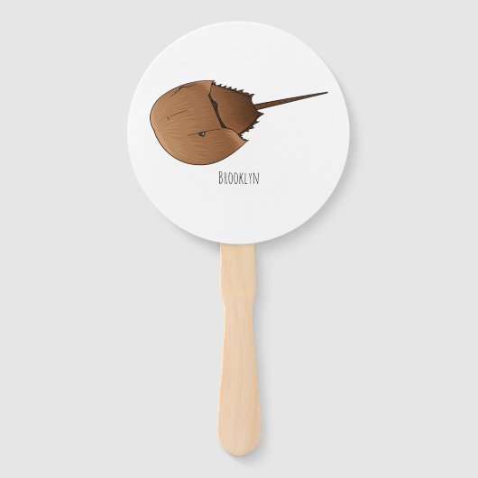 Horseshoe crab cartoon illustration handwaaier (Voorkant)
