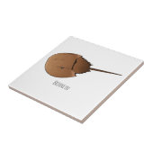 Horseshoe crab cartoon illustration tegeltje (Zijkant)