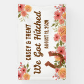 Horseshoe en bloemen Got Hitches auto banner (Verticaal)