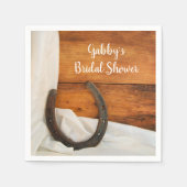 Horseshoe en Satin Country Western Bruidsdouche Servetten (Voorkant)