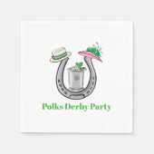 Horseshoe, Fancy Hats, Mint Julep Derby Aangepast Servet (Voorkant)