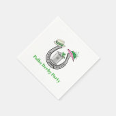 Horseshoe, Fancy Hats, Mint Julep Derby Custom Servet (Hoek)