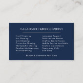 Horseshoe Farrier  Visitekaartje (Achterkant)