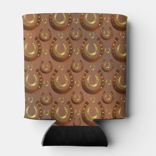 horseshoe, gold brown pattern blikjeskoeler (Achterkant)