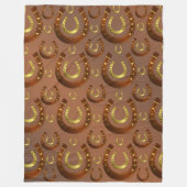 horseshoe, gold brown pattern fleece deken (Voorkant)