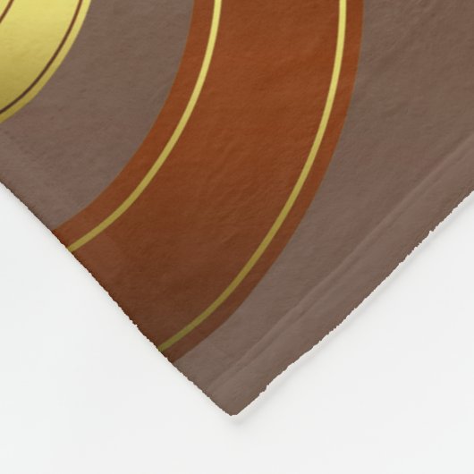horseshoe, gold brown pattern fleece deken (Hoek)