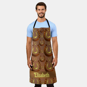 horseshoe, gold brown pattern schort