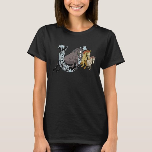 Horseshoe horse for riders horse lovers t-shirt (Voorkant)
