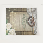 Horseshoe Hydrangea Hout Bruids Bruiloft Foto Boot Wandkleed (Voorkant (horizontaal))