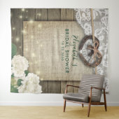 Horseshoe Hydrangea Hout Bruiloft Feest Fotohokje Wandkleed (In Situ (horizontaal))
