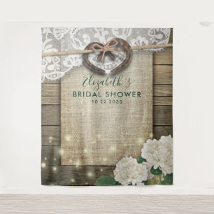Horseshoe Hydrangea Hout Bruiloft Feest Fotohokje Wandkleed