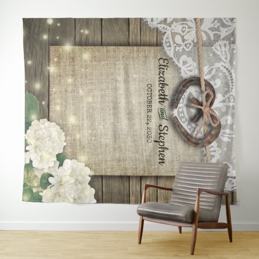 Horseshoe Kant Hydrangea Houten Fotobooth Achtergr Wandkleed (In Situ (horizontaal))