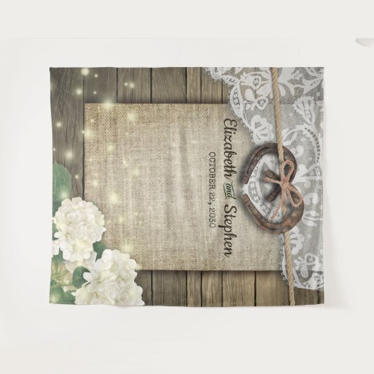 Horseshoe Kant Hydrangea Houten Fotobooth Achtergr Wandkleed (Voorkant (horizontaal))