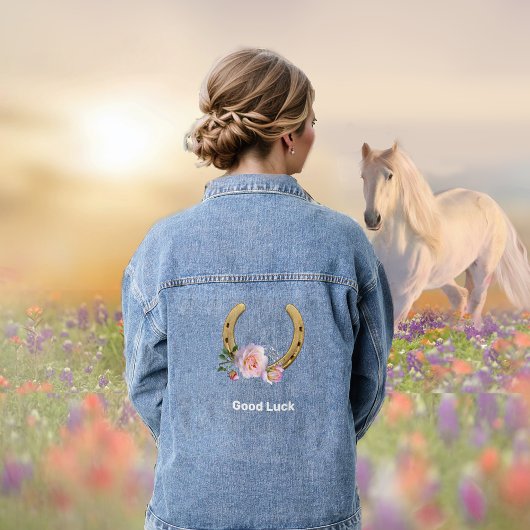 Horseshoe met Bloemen Denim Jas Jacket