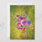 Horseshoe met waterverf bloemen Save the Date Kaart (Achterkant)