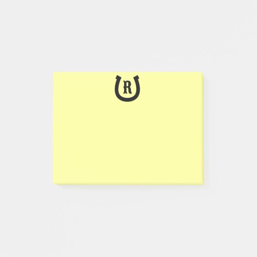 Horseshoe monogram gele Post-it® notities Notes (Voorkant)