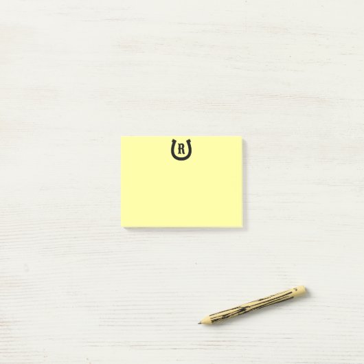 Horseshoe monogram gele Post-it® notities Notes (Op bureau)